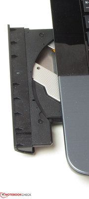 The DVD drive reads and writes all kinds of DVDs and CDs.