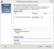 Recovery DVDs can be created with the Media Creator.