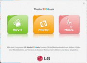 LG's Media FUNtasia, a kind of media center for movies, pictures and music.