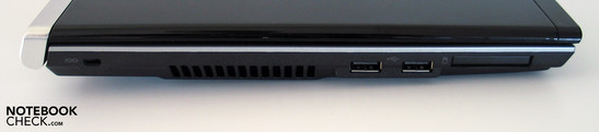 Left: Kensington Lock, 2x USB, 34mm ExpressCard