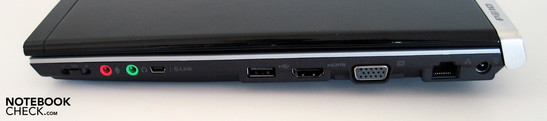 Right : Audio Ports, S-Link, USB, HDMI, VGA, LAN, Power supply