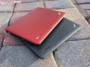 The ThinkPad Edge E145 is available with either a red or a black lid.