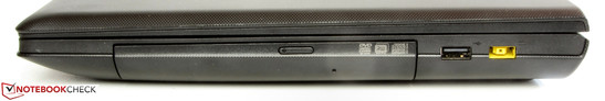 Right: DVD burner, USB 2.0, AC-in