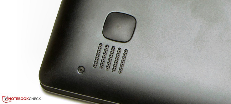 The speakers are situated on the laptop's underside The speakers are situated on the laptop's underside