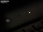Of course, the power button lights up (blinks in standby).
