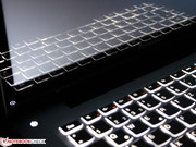 The keyboard has a sophisticated single-stage background illumination.