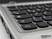 It is easier to hit the right key as they all dip in the middle.