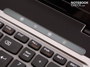 The panel of special function keys above the keyboard lets you change the fan mode amongst other things.
