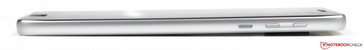 Right: Power button, volume controls