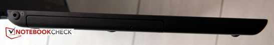 Left: BluRay drive and jack