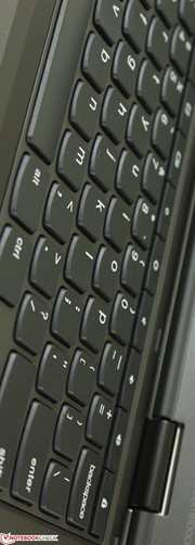 Chiclet keyboard keys are firm with better feedback than many Yoga models