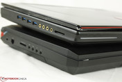 No USB ports on the left edge of the X8 compared to 4x on the GT72
