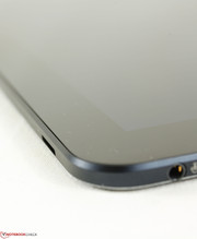 MicroSD slot on the bottom edge of the tablet