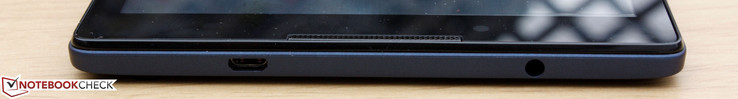 Top: Micro-USB 2.0, 3.5 mm audio