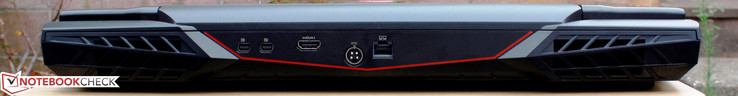 Rear: 2x, Mini-DisplayPort, HDMI 2.0, AC adapter, Gigabit Ethernet
