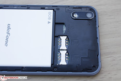 SIM slots and MicroSD behind rear cover
