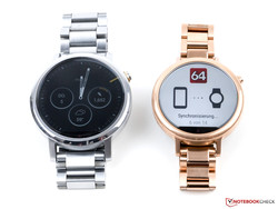 Left: The 46 mm men's model; right: The 42 mm women's model