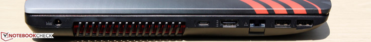 Left: AC adapter, USB 3.1 Type-C Gen. 1, HDMI-out, Gigabit Ethernet, 2x USB 3.0
