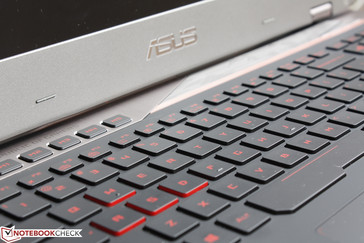 Familiar red backlit ROG keyboard