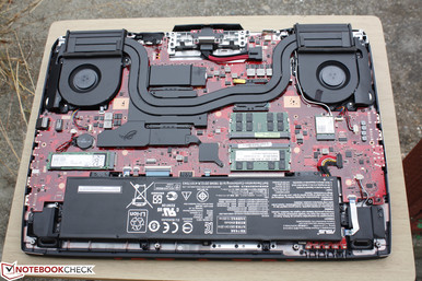 Asus G701VO internals. Additional M.2 slot and SODIMM modules on the other side of the motherboard