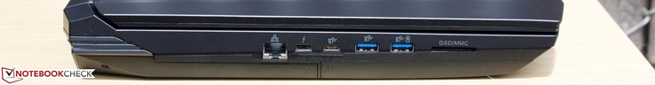 Left: Gigabit RJ-45, 2x USB 3.1 Type-C + Thunderbolt 3, 2x USB 3.0
