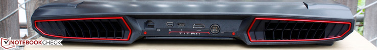 Rear: Gigabit Ethernet, Mini-DisplayPort, USB 3.1 Gen.2 Type-C with Thunderbolt 3, HDMI 1.4, AC adapter