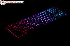The keyboard can be lit up in many colors.