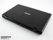 The MSI CR630 is a 15.6-inch laptop with a simple stripe pattern.