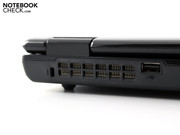 The back not only has an exhaust vent, but also a USB 2.0 port.