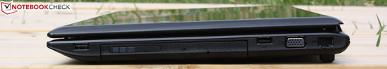 USB 2.0, opt. drive, USB 2.0, VGA, Ethernet
