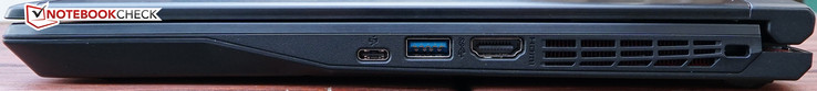 Right: USB 3.1 Type-C, USB 3.0, HDMI-out