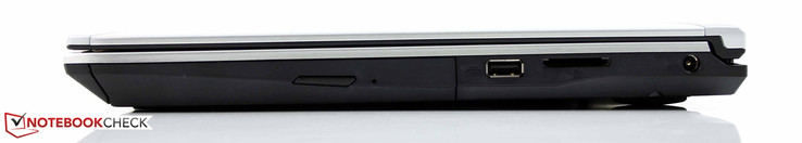 DVD multi-burner, USB 2.0, 3-in-1 card reader (SD/SDHC/SDXC), power socket