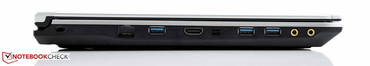 Kensington Lock, RJ45 Ethernet, USB 3.0, HDMI, mini-DisplayPort, 2x USB 3.0, (gold-plated) microphone and headphone