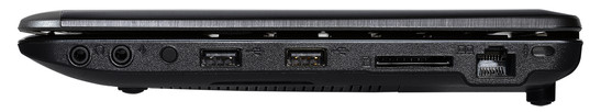 Right: headphone out, microphone in, 2x USB 2.0, memory-card reader, Ethernet port, Kensington lock slot. (Picture: MSI)