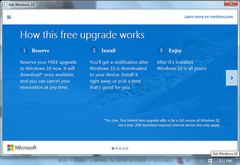Microsoft Windows 10 free upgrade notification on Windows 7