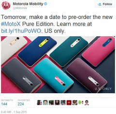 Moto X Pure Edition pre-orders announced on Twitter