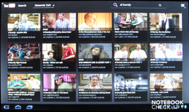 With the pre-installed App the user has access to the Youtube-portal.