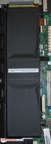 The battery is incorporated into the notebook.