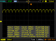 50% display brightness. Very minor (1.3 kHz) PWM detected