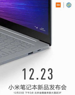 New Xiaomi Mi Notebook Air flyer, launch event scheduled for 23 December