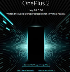 OnePlus 2 virtual reality launch page