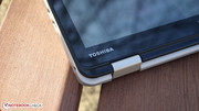 The Toshiba logo on the display bezel.