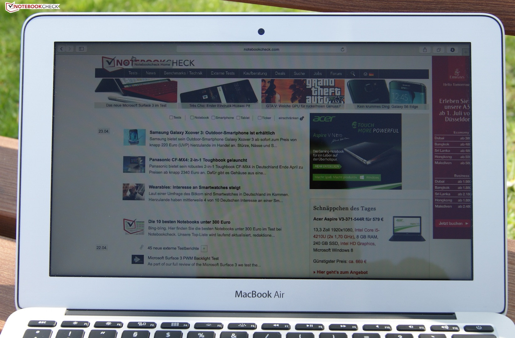 Apple MacBook Air 11 (Early 2015) Notebook Review - NotebookCheck 
