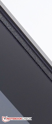 A thin strip of rubber protects the display panel.