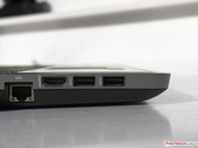 The USB 3.0 ports are not blue; they are labeled with "SuperSpeed" instead.