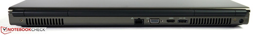Rear: LAN, VGA, HDMI, eSATA/USB 2.0 combo