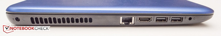 Left side: power, RJ-45, HDMI, USB 3.0, USB 2.0