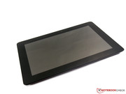 The tablet looks plain from the front.