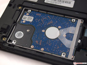 The hard disk is in a plastic frame...
