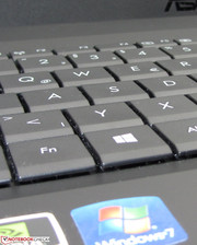 Typing is comfortable on the keyboard.